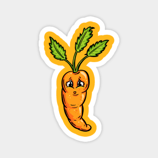 Happy Carrot Cartoon Character Garden Tips Toons Magnet