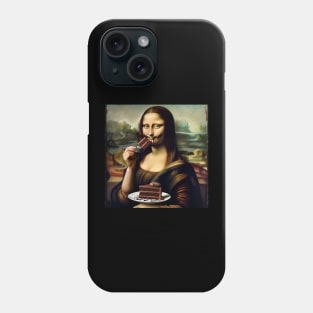 Mona Lisa Inspired Art Print for Chocolate Cake Day Phone Case