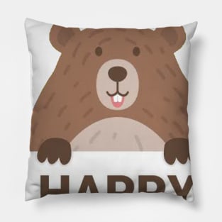 Cute Respect The Groundhog Funny Groundhog Day T-Shirt Pillow