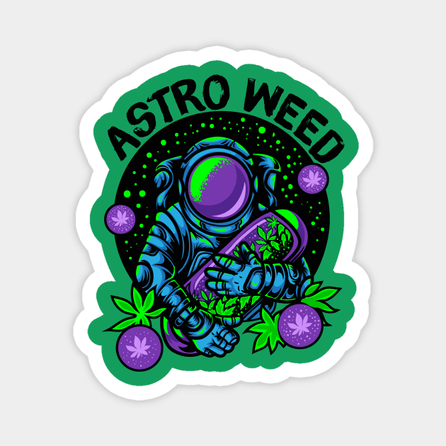 Astronaut Weed Outerspace Magnet by The WYLD Tribe