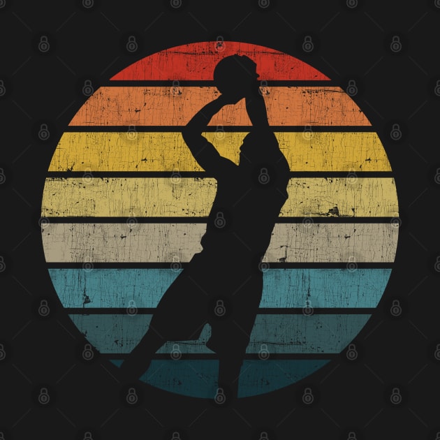 Basketball Silhouette On A Distressed Retro Sunset design by theodoros20