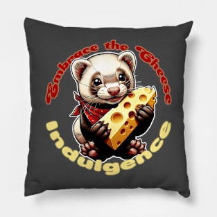 Embrace the Cheese Indulgence: Ferret's Red, Yellow, and Brown Delight Pillow