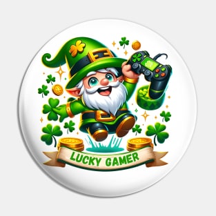 Lucky Gamer Gnome - St. Patrick's Day Pin