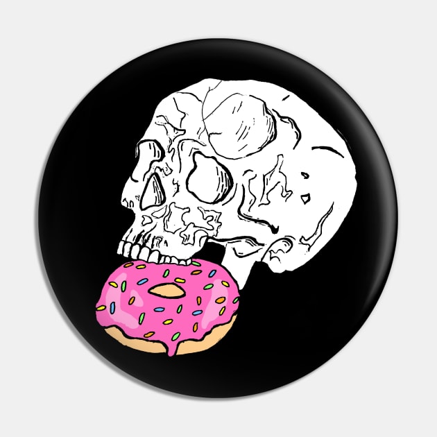 Donut Skull Pin by deadlydelicatedesigns