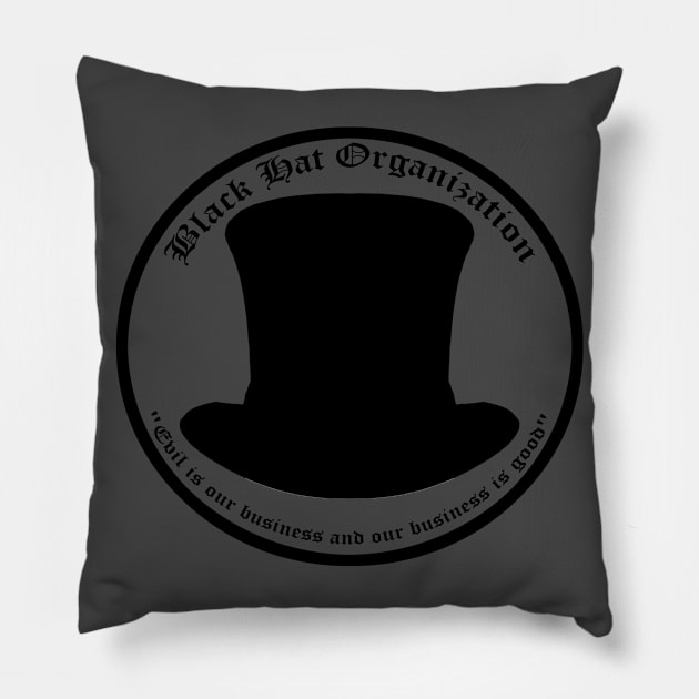 Black Hat Organization Pillow by MonkeyKing