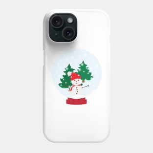 Snow Globe With Snow Man and Trees Phone Case