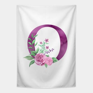 Floral Monogram O Beautiful Rose Bouquet Tapestry