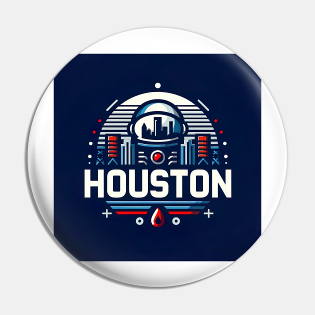 Houston City Design Pin by unrealartwork