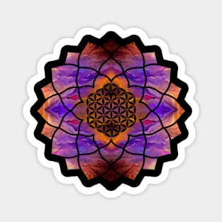 Flower of Life in Lotus - Painted texture Magnet