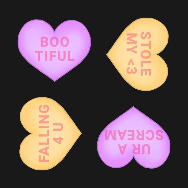 Halloween Conversation Hearts Sticker Pack by dogbone42