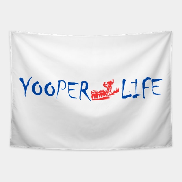 Yooper Life Snow Mobile Tapestry by The Yooper Life