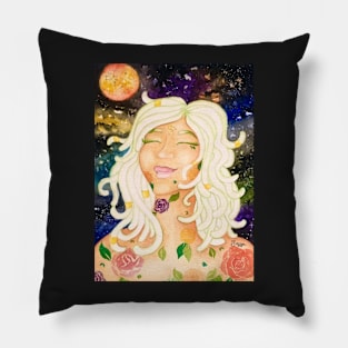 Virgo Astrological Sign Space Portrait Pillow