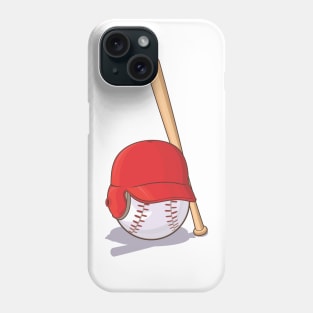 Baseball s Ball with Helmet and Bat Phone Case