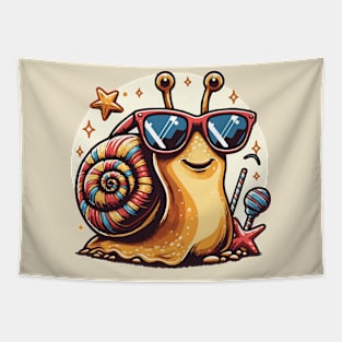 Cool Snail with Sunglasses Tapestry
