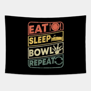 cool Bowler gifts Eat Sleep Bowl Repeat funny retro bowling Tapestry