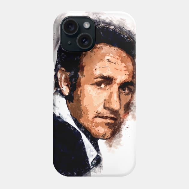 Gene Hackman Actor Portrait ✪ A Tribute to a LEGEND ✪ Abstract Watercolor Phone Case by Naumovski