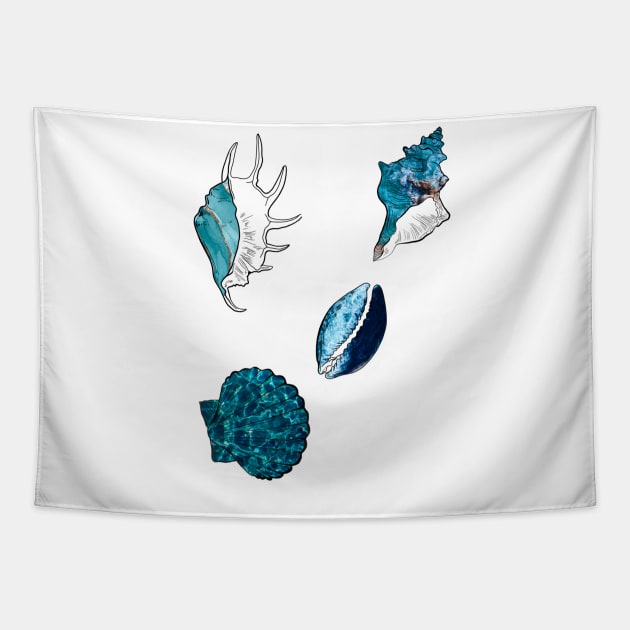 Sea shells Tapestry by Miruna Mares