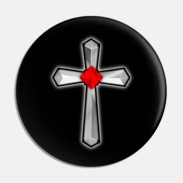 Cross Ruby Red Pin by SoLunAgua