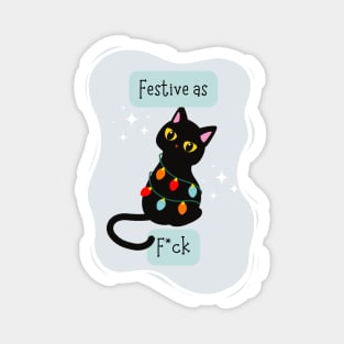 Festive as F*ck  - Festive AF Cat Magnet