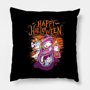 Halloween Happy Halloween Funny Unicorn Costume Pillow