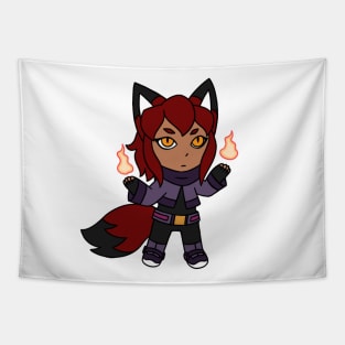 Rubi Chibi Flames Tapestry