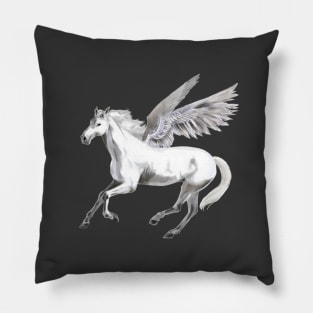 White beautiful horse Pillow