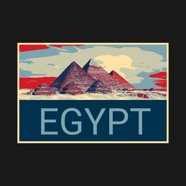 Pyramids in Egypt in Shepard Fairey style by Montanescu