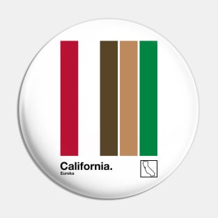 California  // Original Minimalist Artwork Poster Design Pin