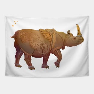 Warlike gold rhinoceros Tapestry