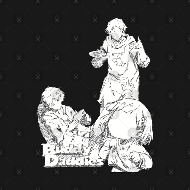 BUDDY DADDIES NEW KEY VISUAL IN BLACK AND WHITE PENCIL SKETCH by Animangapoi