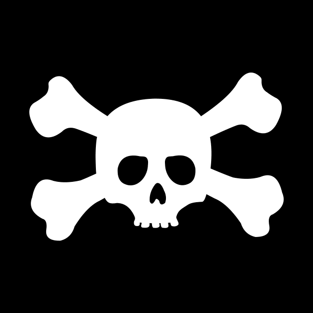 Simple White Crossbones Skull by XOOXOO