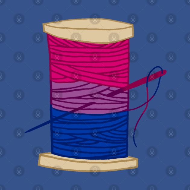 Thread Spool Pride of Bisexual Pride Flag in Ocean Wave by Mochabonk