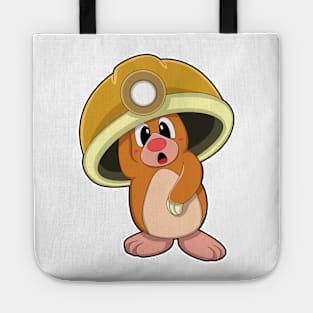 Mole as Miner with Helmet Tote