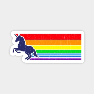 '80s Vintage Unicorn Rainbow (distressed look) Magnet