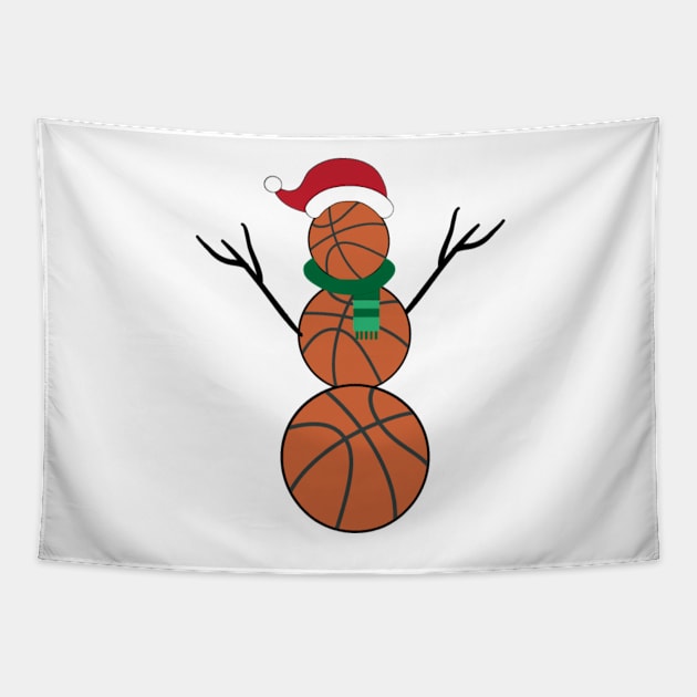 Basketball Snowman Tapestry by D3monic