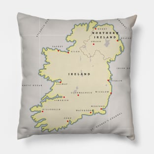 Illustrated Map of Ireland Pillow