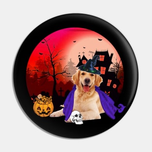 Happy Halloween Golden Retriever Dogs Halloween Gift Pin