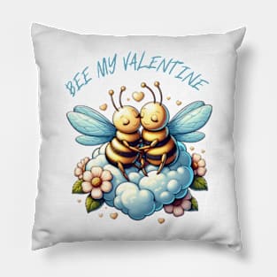 couple of bees embracing on a cloud Pillow