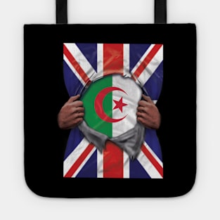 Algeria Flag Great Britain Flag Ripped - Gift for Algerian From Algeria Tote