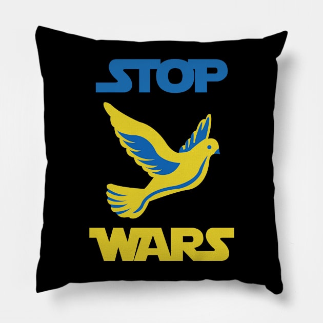 Stop Wars - Ukraine Dove Pillow by Polomaker