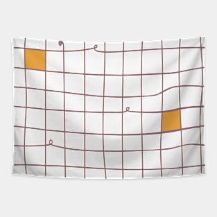 Mustard Gingham Swirl Tapestry