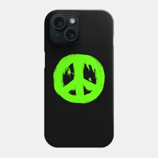 Ragged Brushed Peace Sign Green Phone Case