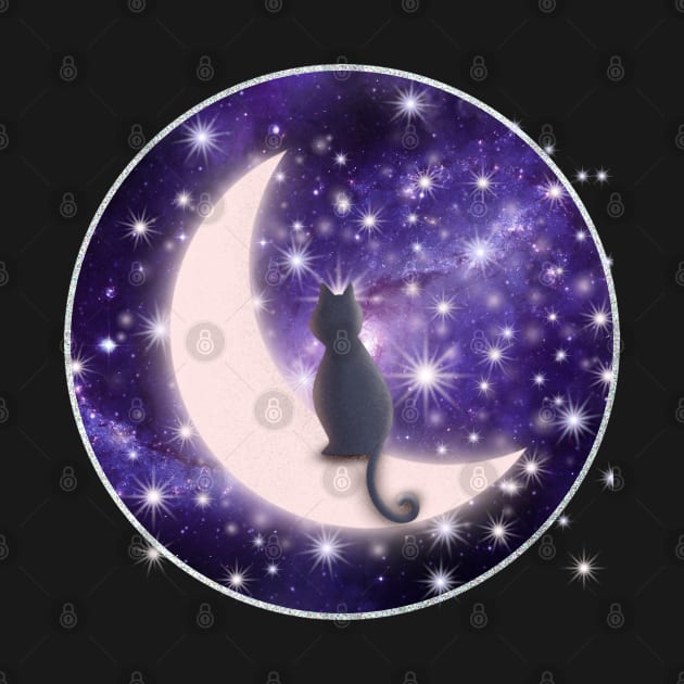 Cosmic Kitty Moon by Mazzlo Shop