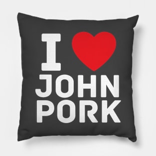 I Heart John Pork Funny Genz Meme Pillow