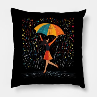 Cheerleader Rainy Day With Umbrella Pillow