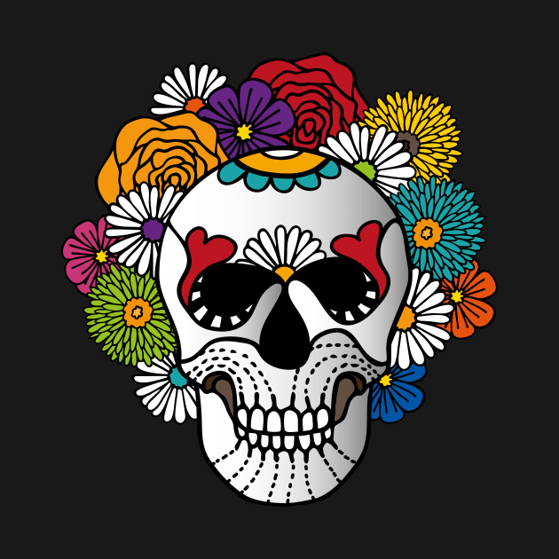 Dark Curly Sugar Skull by majoihart