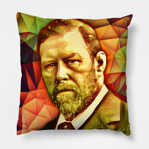 Bram Stoker Snow Portrait | Bram Stoker Artwork 9 Pillow by JustLit