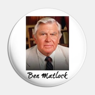 Cool Ben legend Matlock Funny Tv Lawyer Drama White Retro Vintage 80 S Sitcom Pin