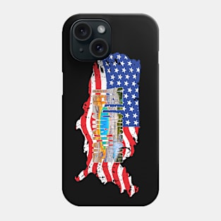 YELLOWSTONE - Prismatic Spring - Wyoming USA Flag Phone Case