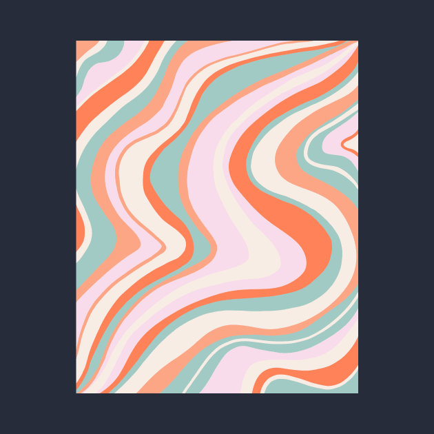 Psychedelic swirls - orange, pink and turquoise by Home Cyn Home 